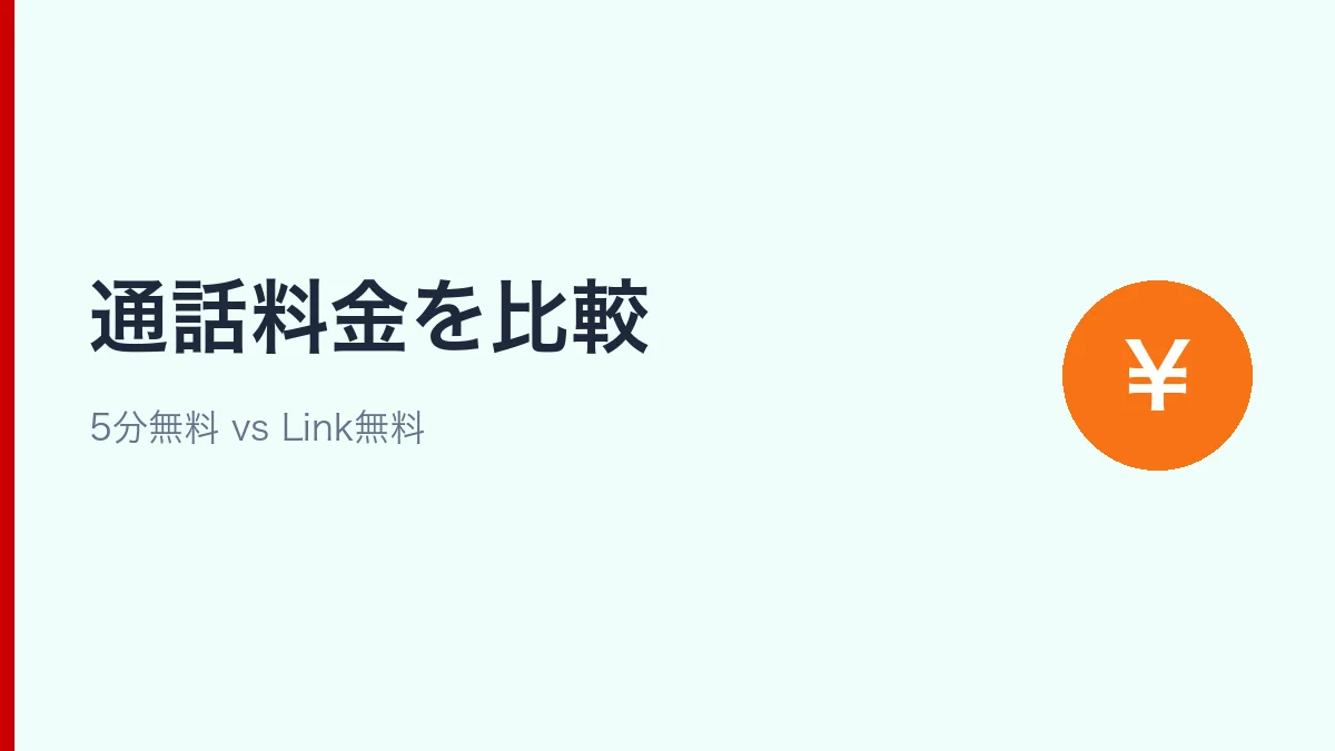 ahamoの5分無料通話とRakuten Linkの通話料金を比較するセクション見出し画像