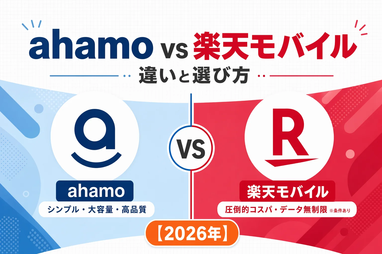 ahamoと楽天モバイルの違いと選び方を比較した2026年版の解説